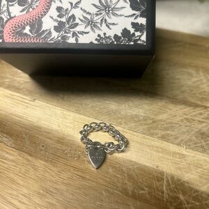 Gucci Silver Heart Charm Ring